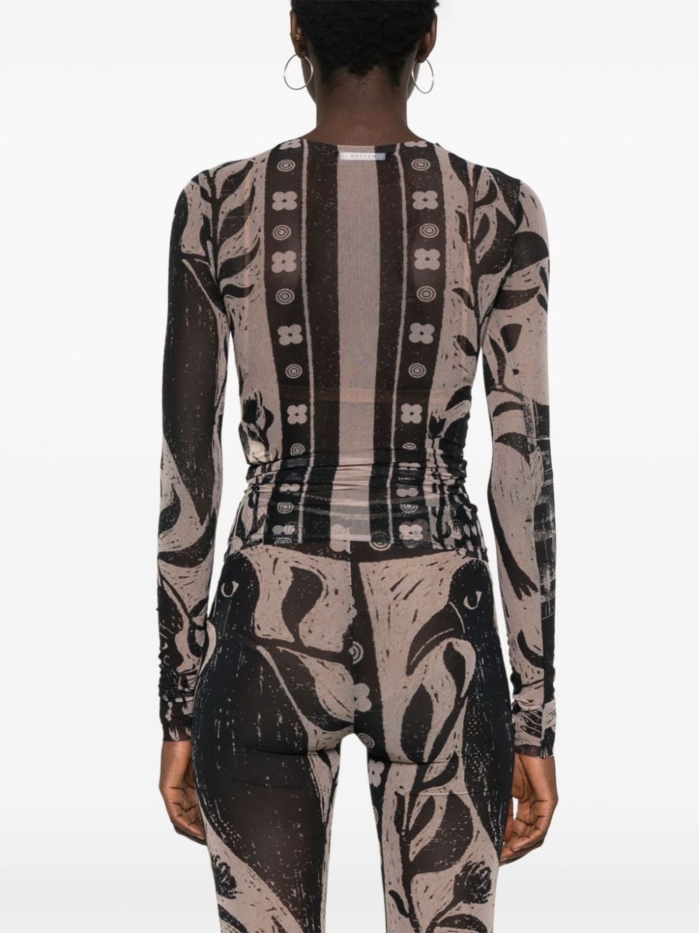 graphic-print mesh T-shirt - 4