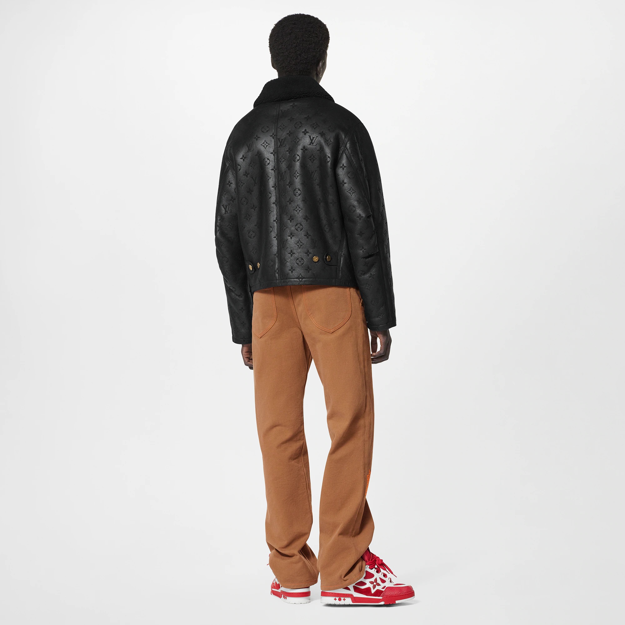 Shearling Embossed Monogram Jacket - 3