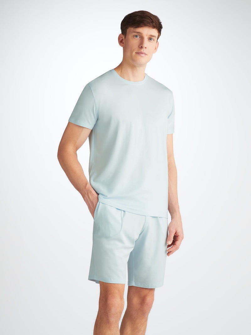 Men's Lounge Shorts Basel Micro Modal Stretch Ice Blue - 2