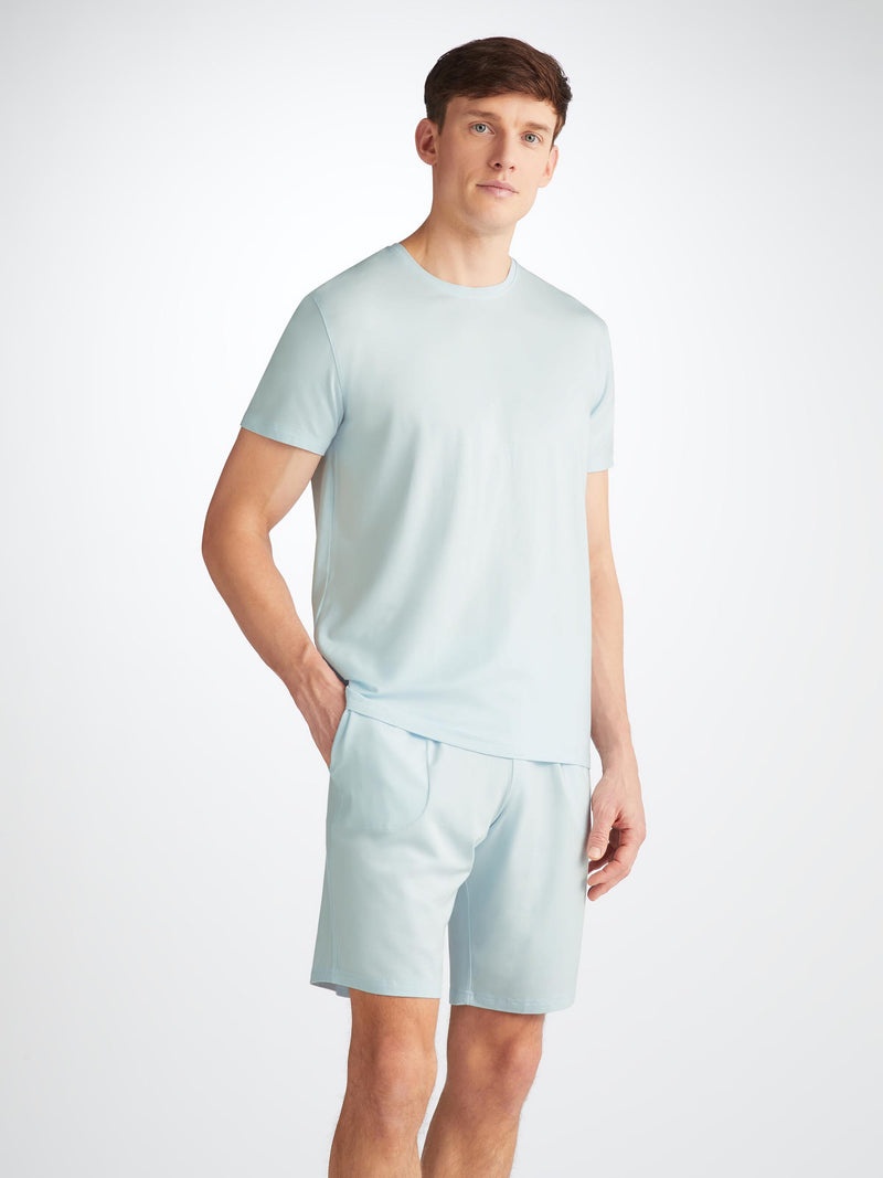 Men's Lounge Shorts Basel Micro Modal Stretch Ice Blue - 3
