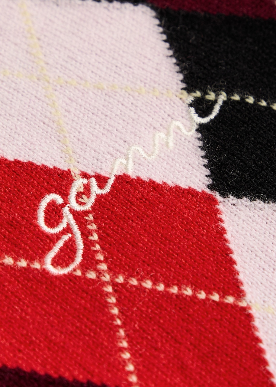 Ganni Patterned-intarsia Wool-blend Cardigan - 5