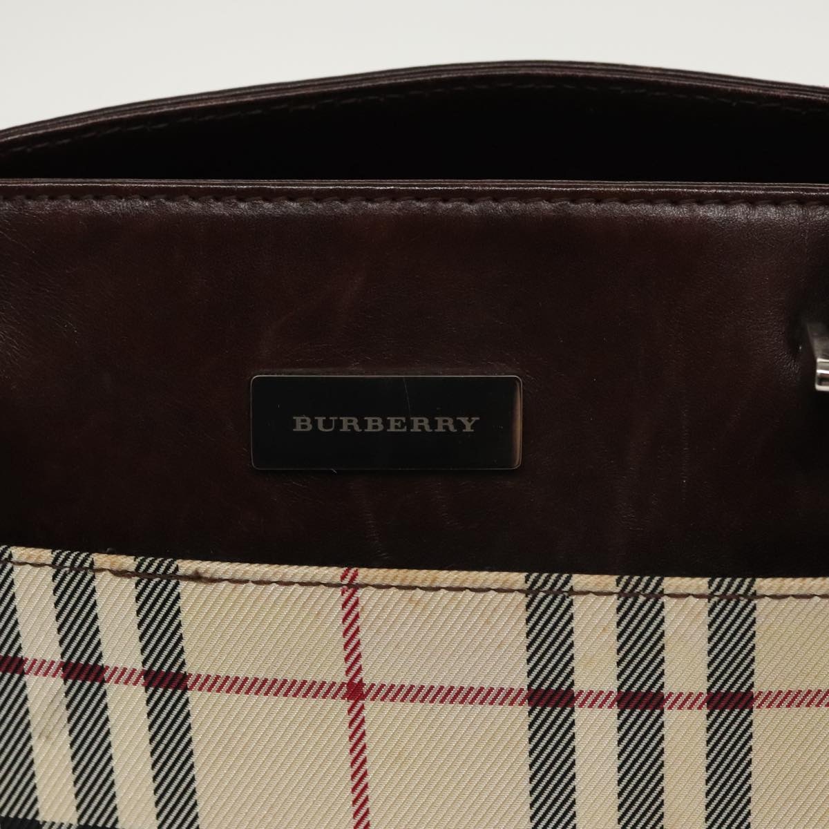 Burberry Nova Check Tote Bag Canvas Beige Brown - 14