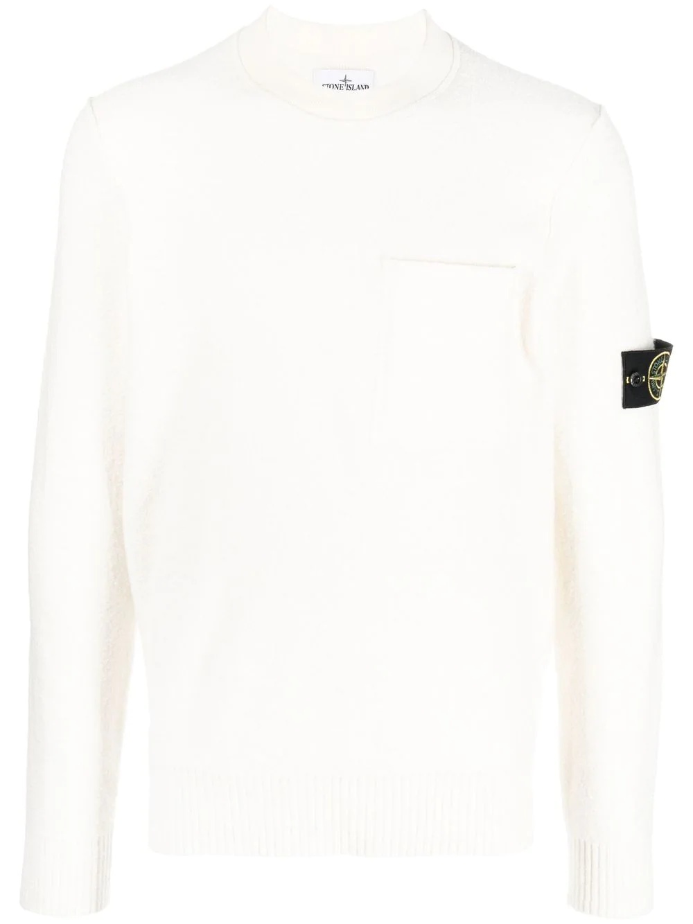 Compass-patch crew neck jumper - 1