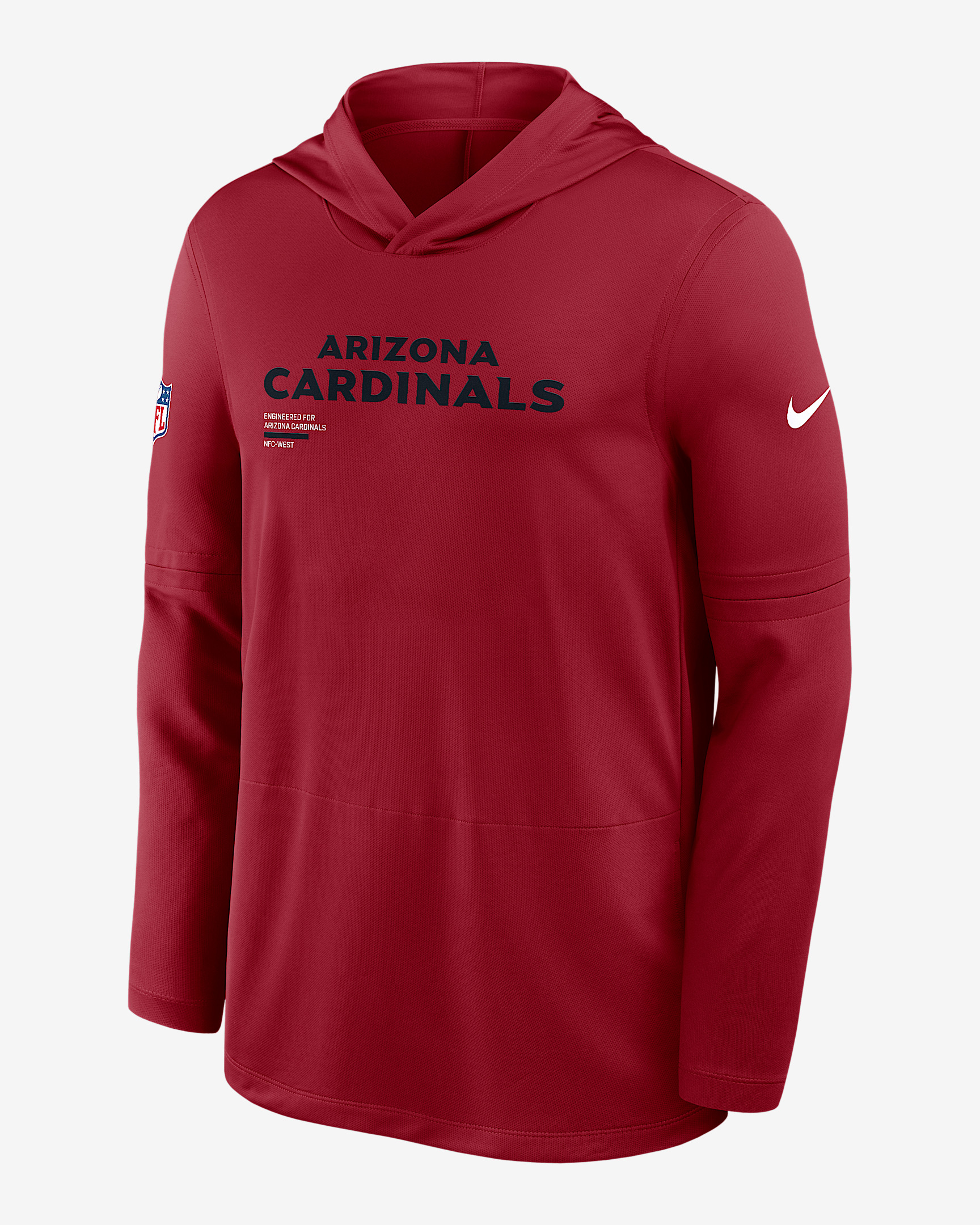 Arizona Cardinals Pure Fury Sideline Men's Nike Dri-FIT NFL Long-Sleeve Hooded Top - 1