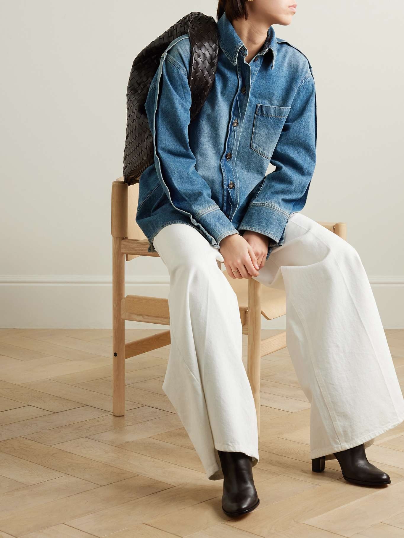 Pintucked denim shirt - 2