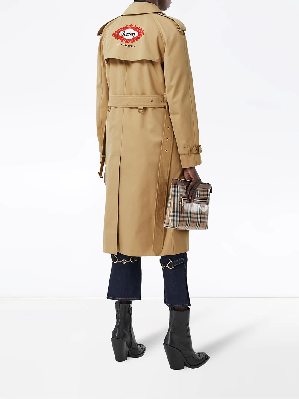 Archive Scarf print-lined trench coat - 2