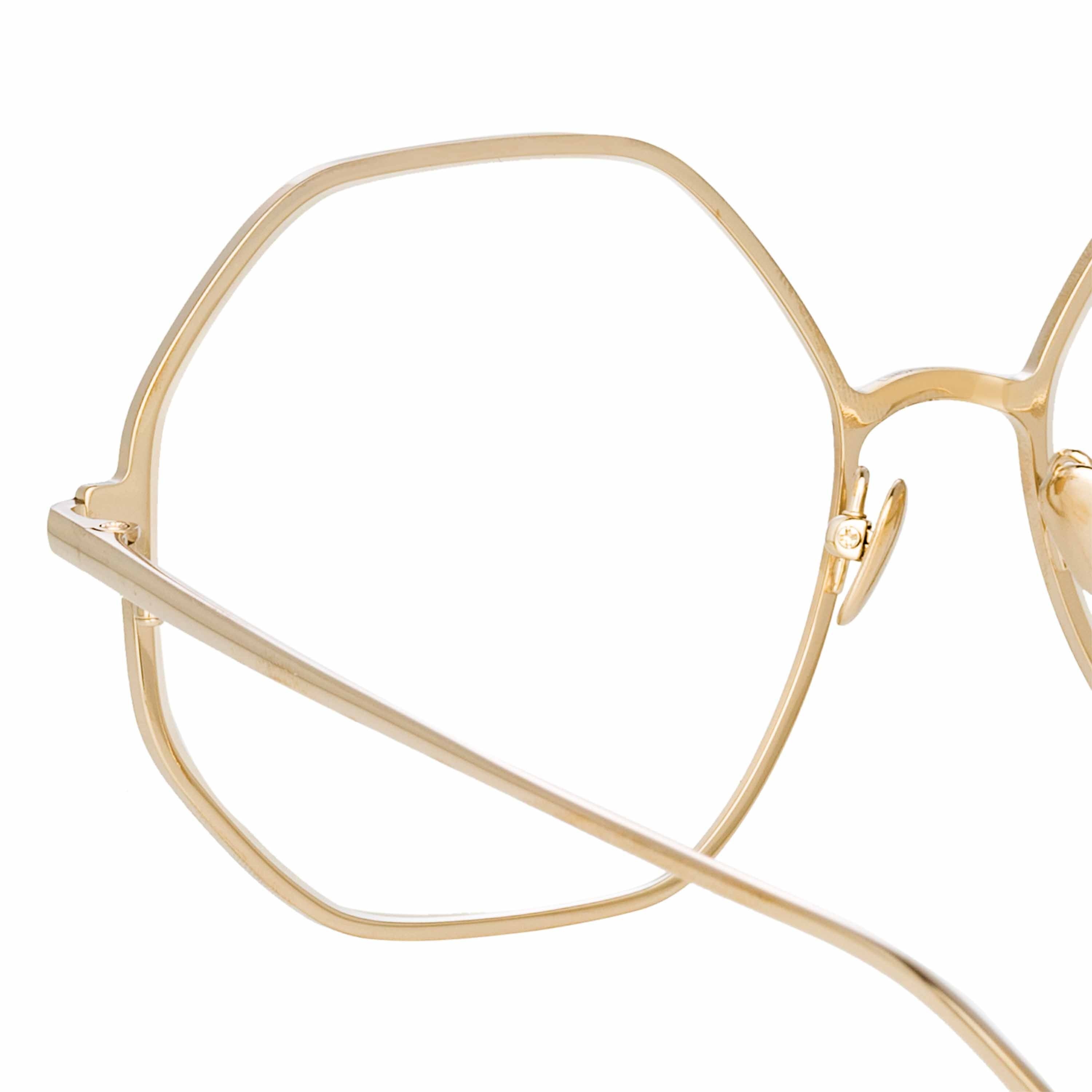 LEIF OVERSIZED OPTICAL FRAME IN LIGHT GOLD AND BROWN - 4