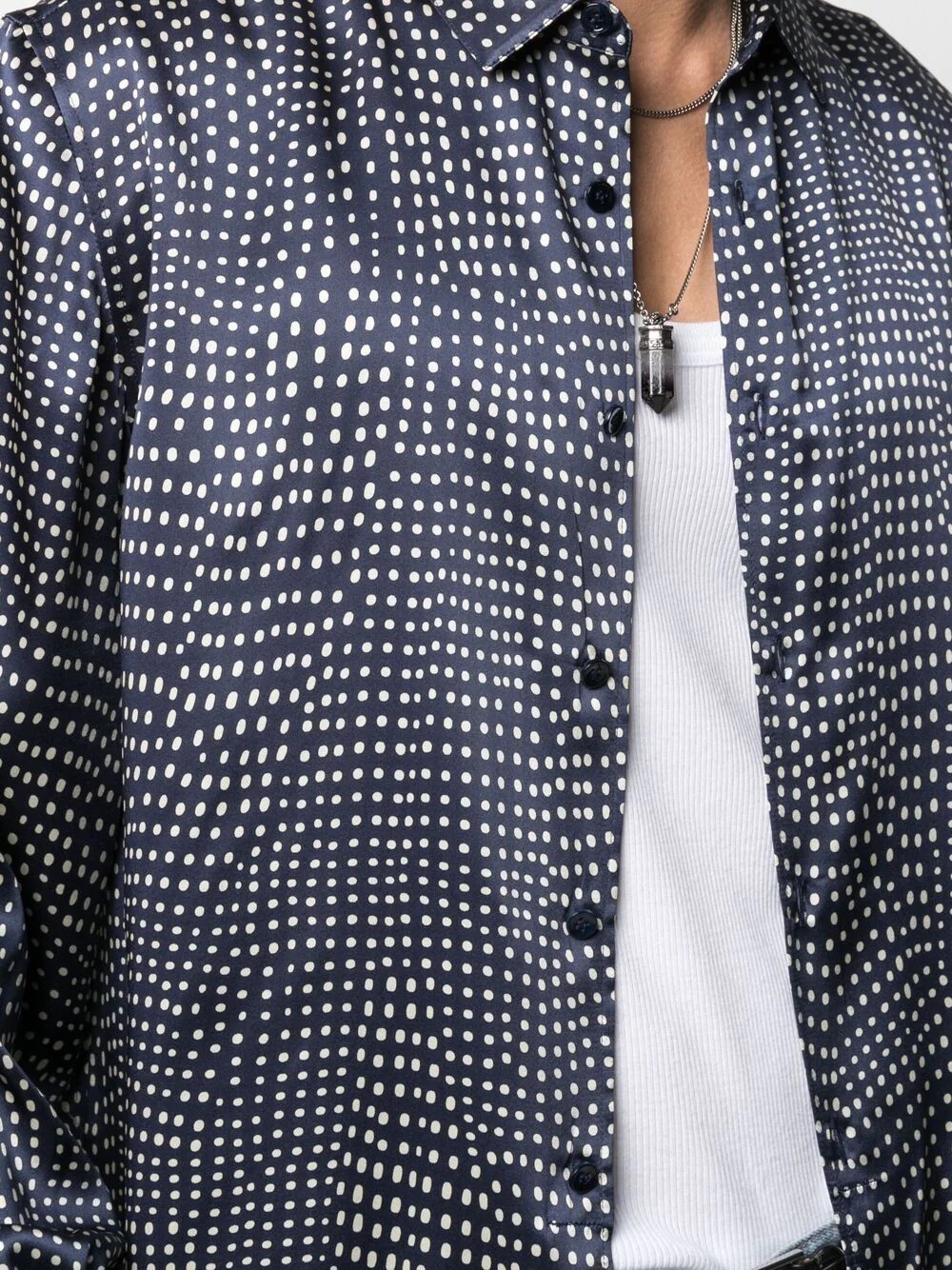 spot-print long-sleeve shirt - 5