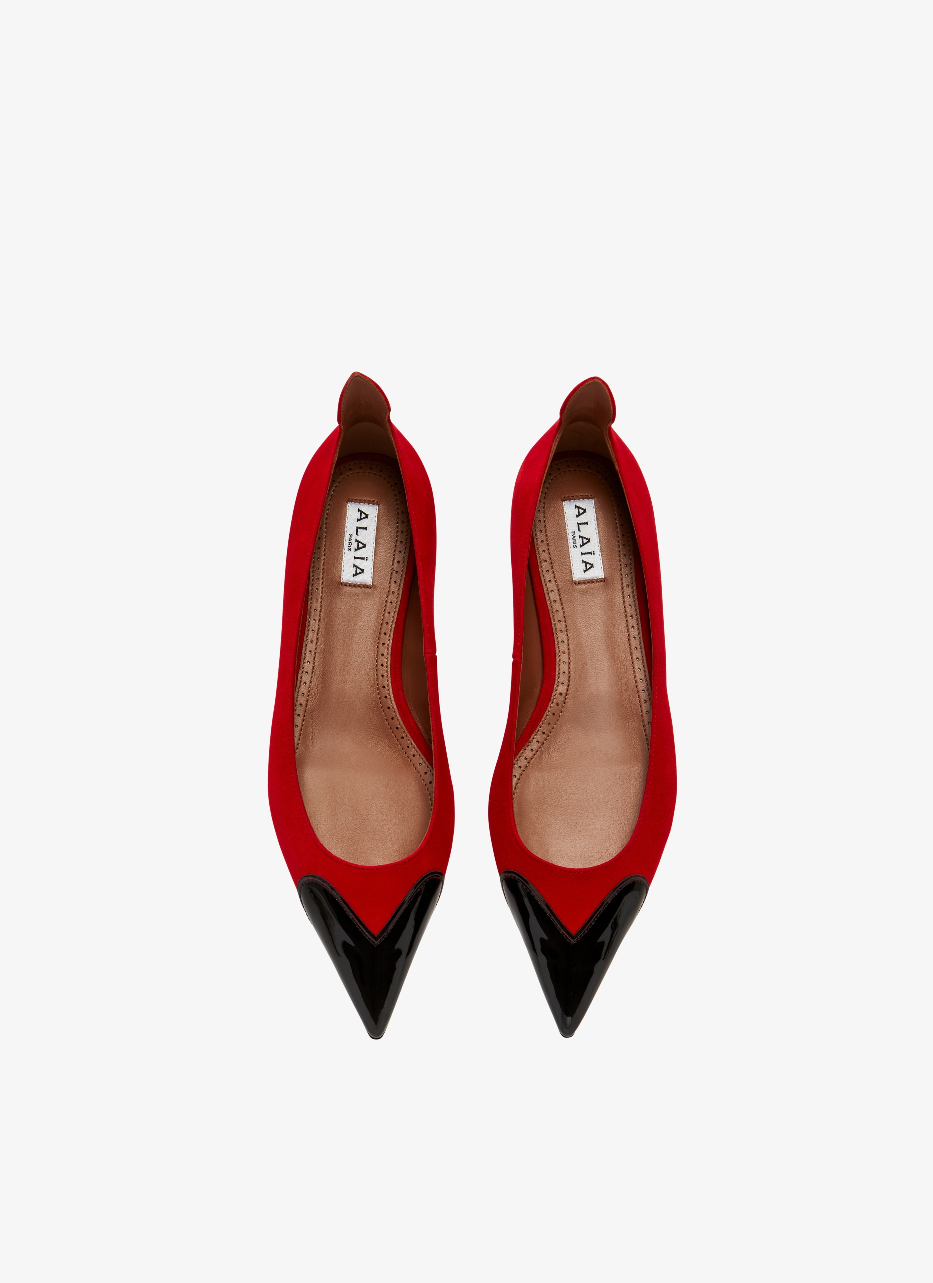 HEART BALLERINAS IN SUEDE GOATSKIN AND PATENT CALFSKIN - 3