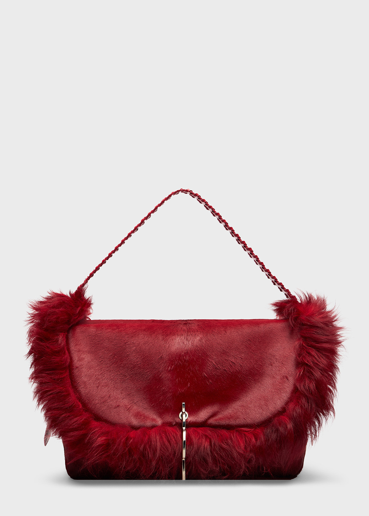 LARGE MESSENGER BAG IN HAIR ON HIDE LEATHER - 1