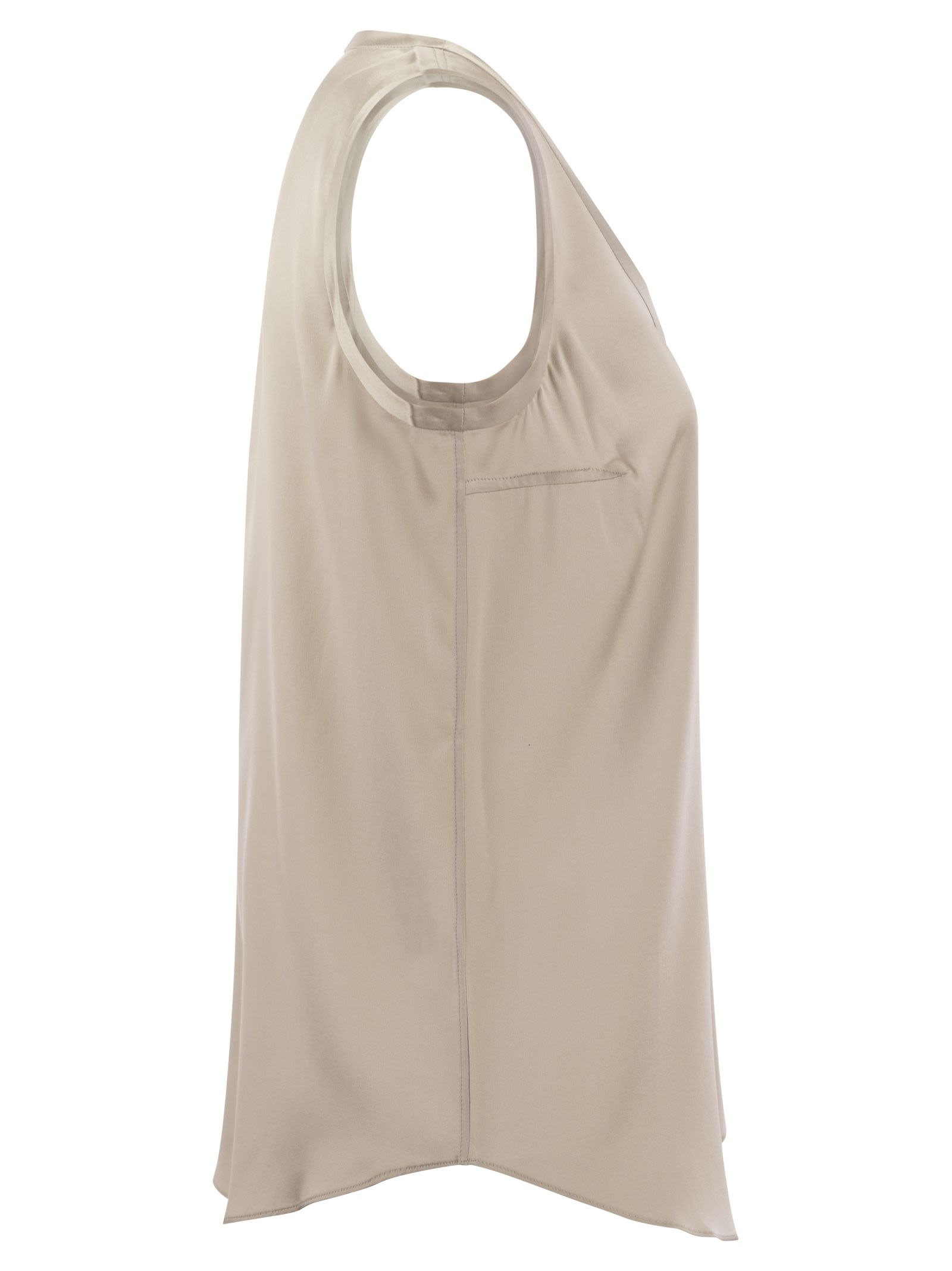Brunello Cucinelli Women Stretch Silk Satin Top - 3