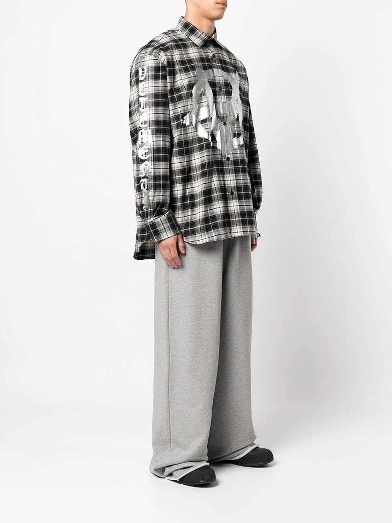 foil graphic-print plaid shirt 3