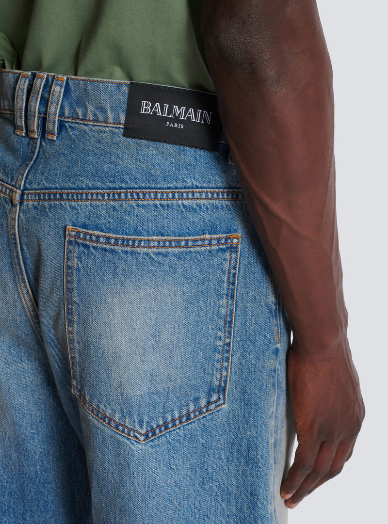 Loose-fit blue denim jeans 8