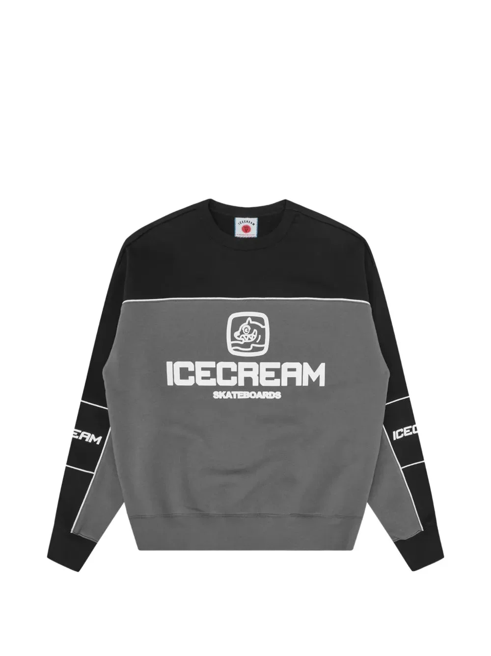 LOGO-PRINT PANELLED SWEATER - 1