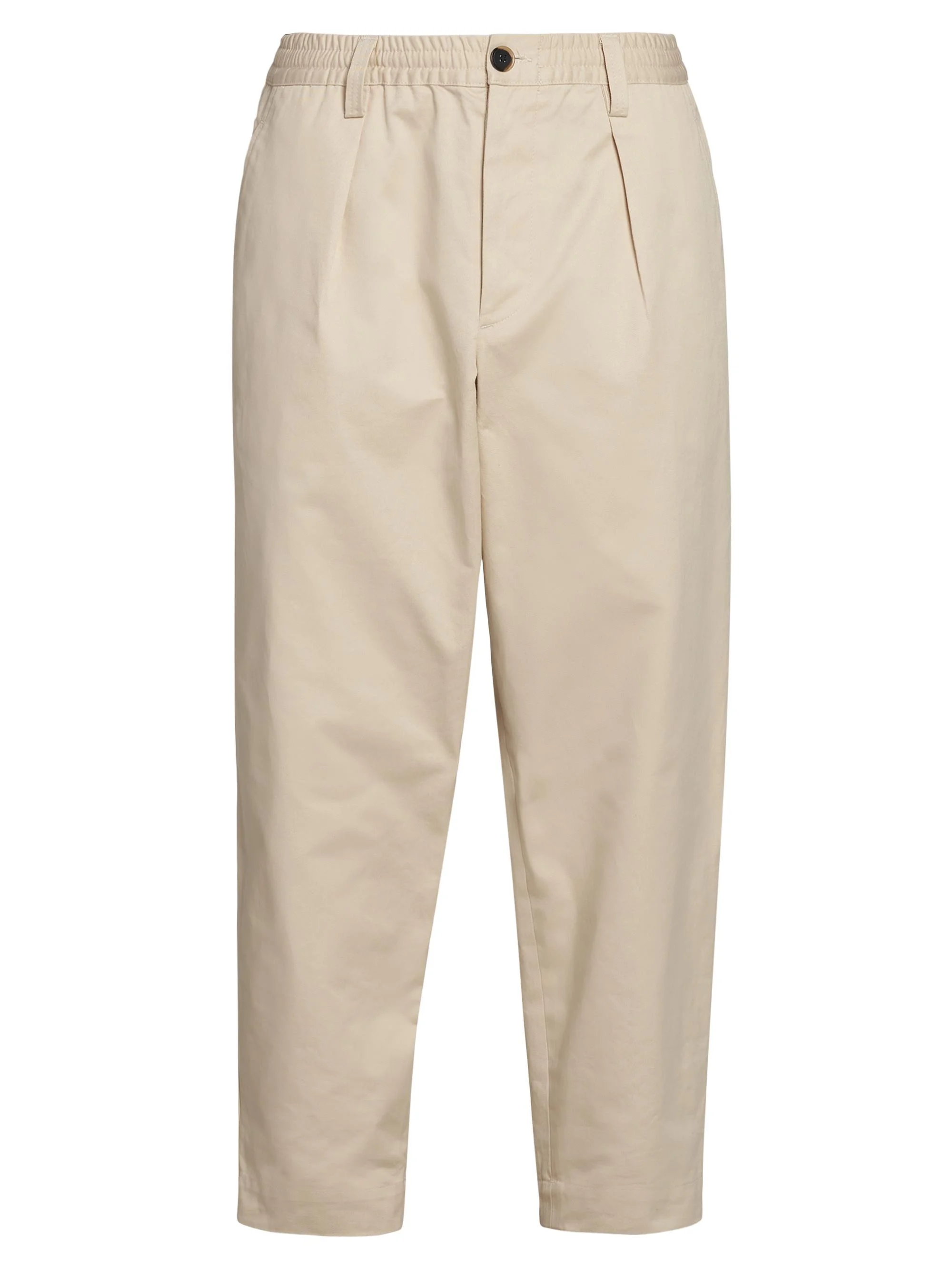 Men's Cotton Gabardine Crop Trousers - Ivory - 1