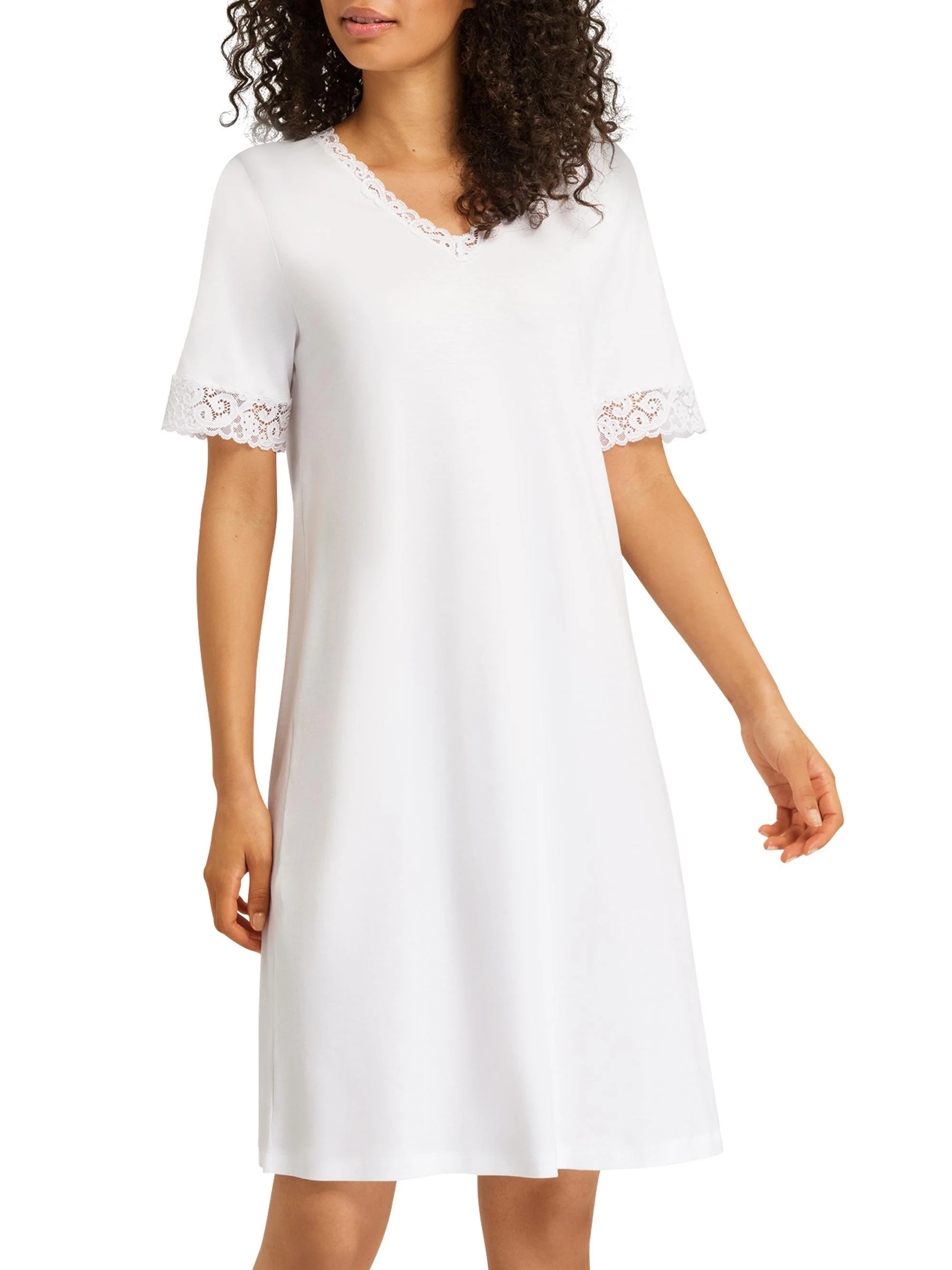 Women's Moments Short-Sleeve Nightgown - White - 1