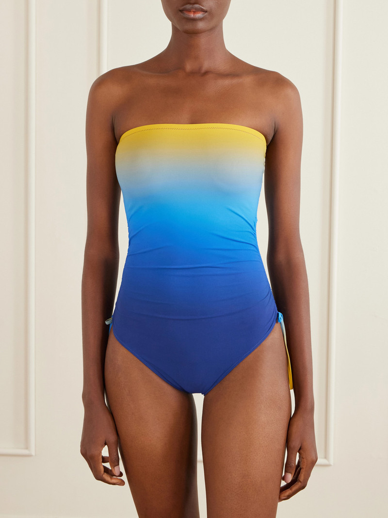 Lido Sessantadue Strapless Ruched Dégradé Swimsuit outlook