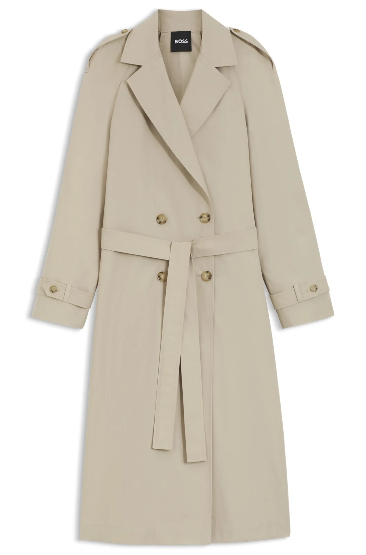 DOUBLE-BREASTED TRENCH COAT WITH LOW-WAIST BELT - 1