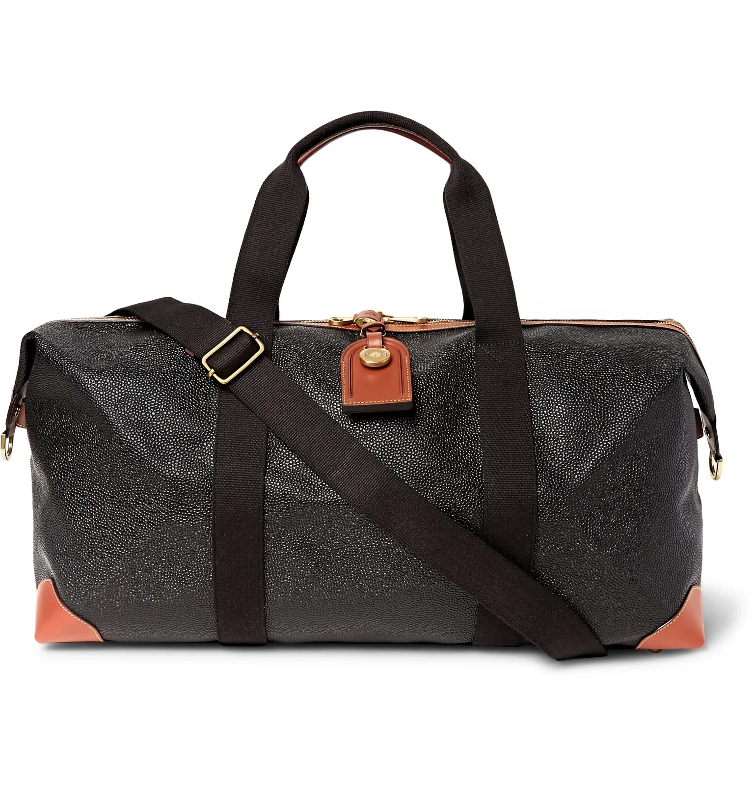 Medium Clipper Pebble-Grain Leather Holdall - 1