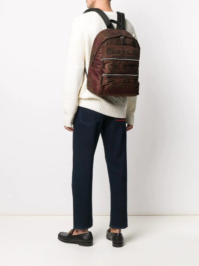 Etro multi-zip printed backpack outlook