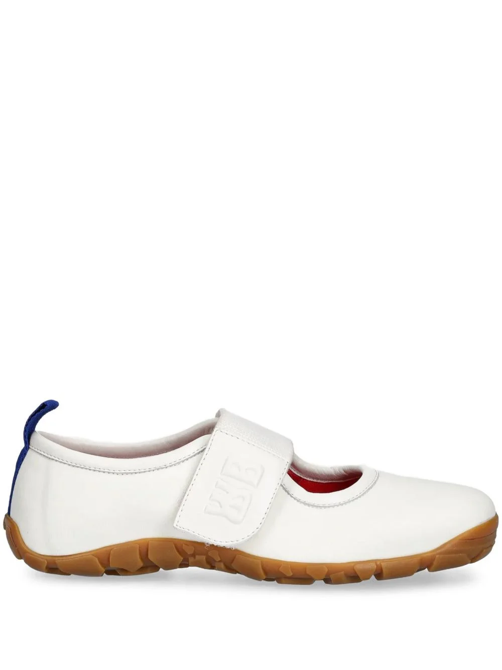 leather strap ballet flats - 1