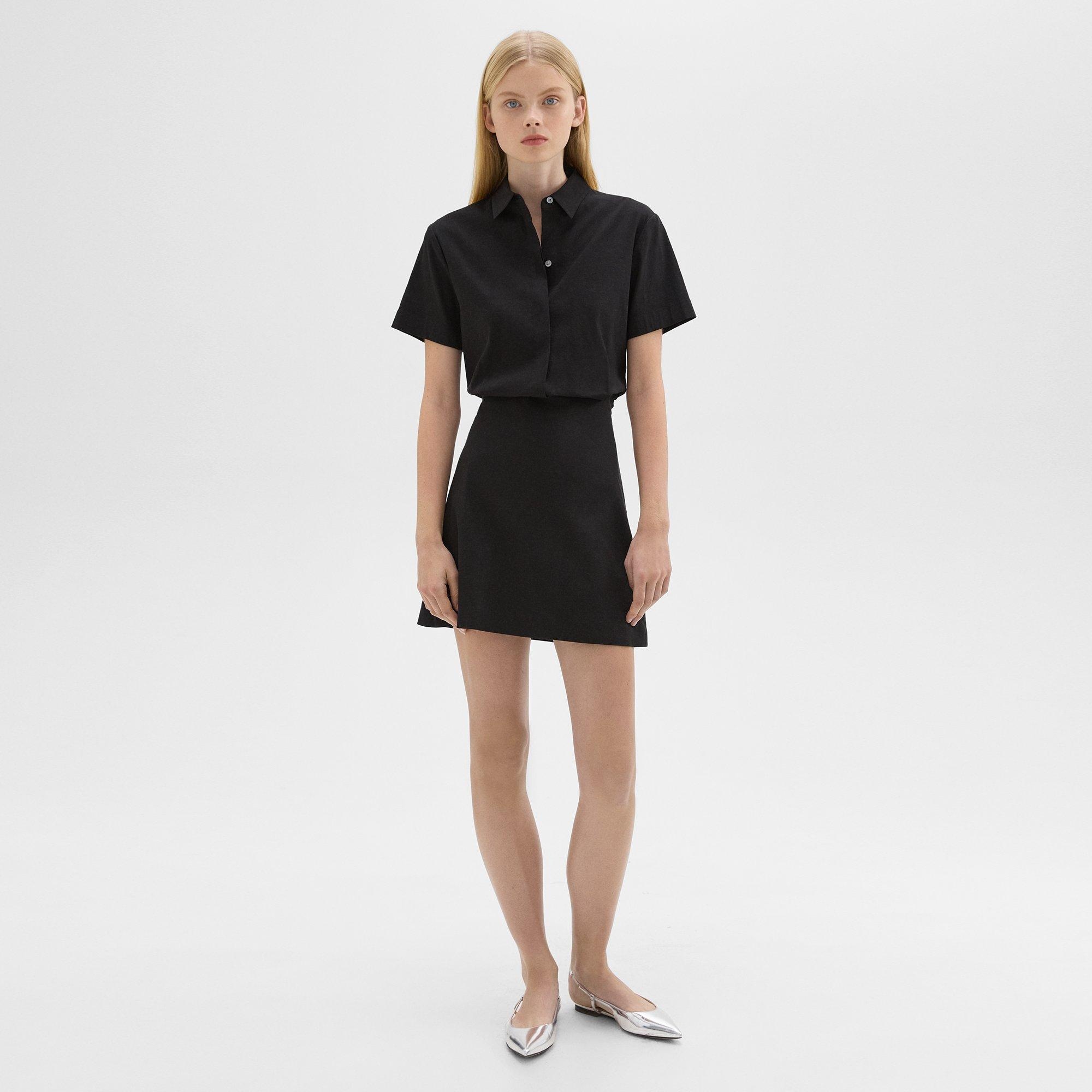Short-Sleeve A-Line Dress in Good Linen - 2