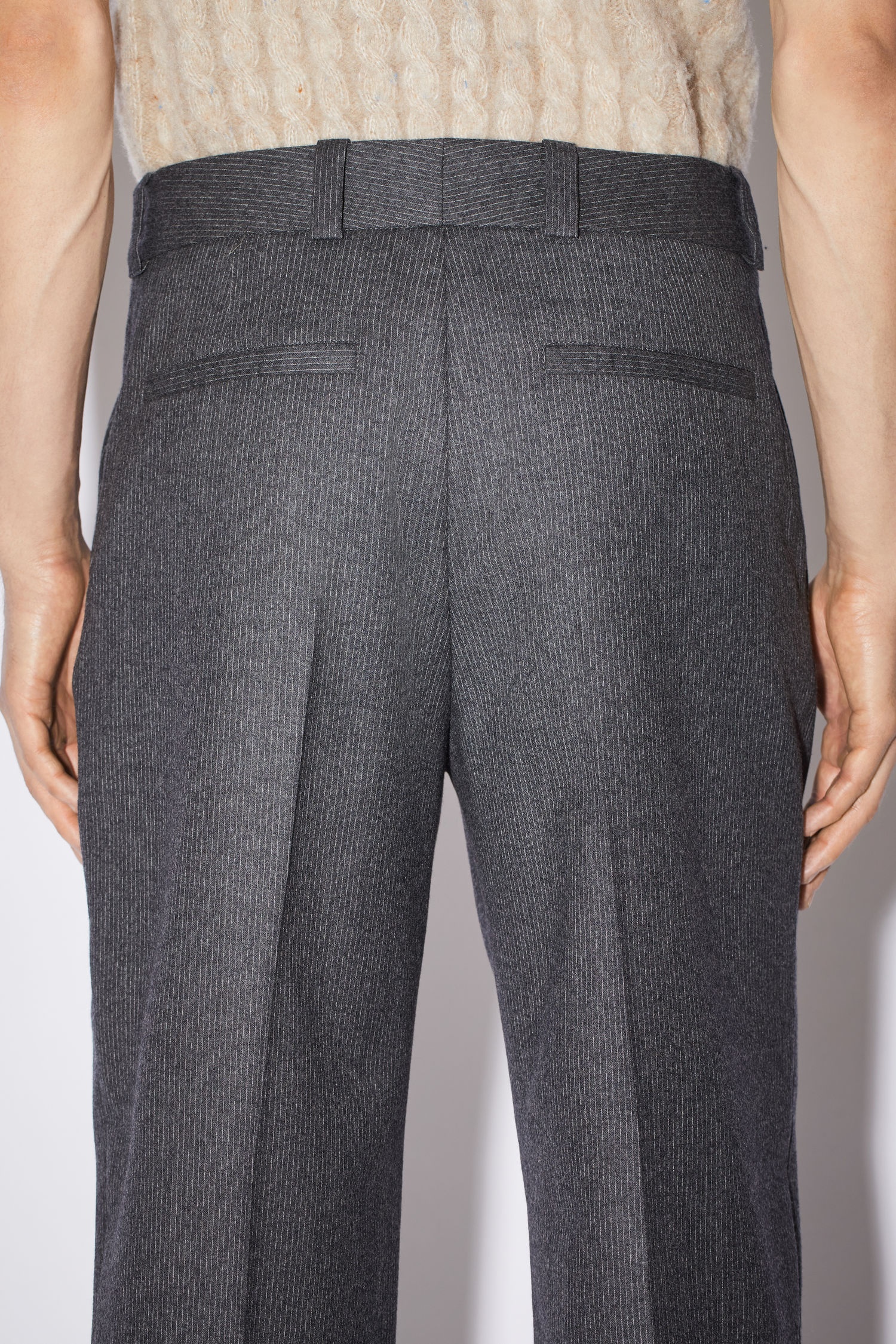 Pinstriped trousers - Grey Melange - 6