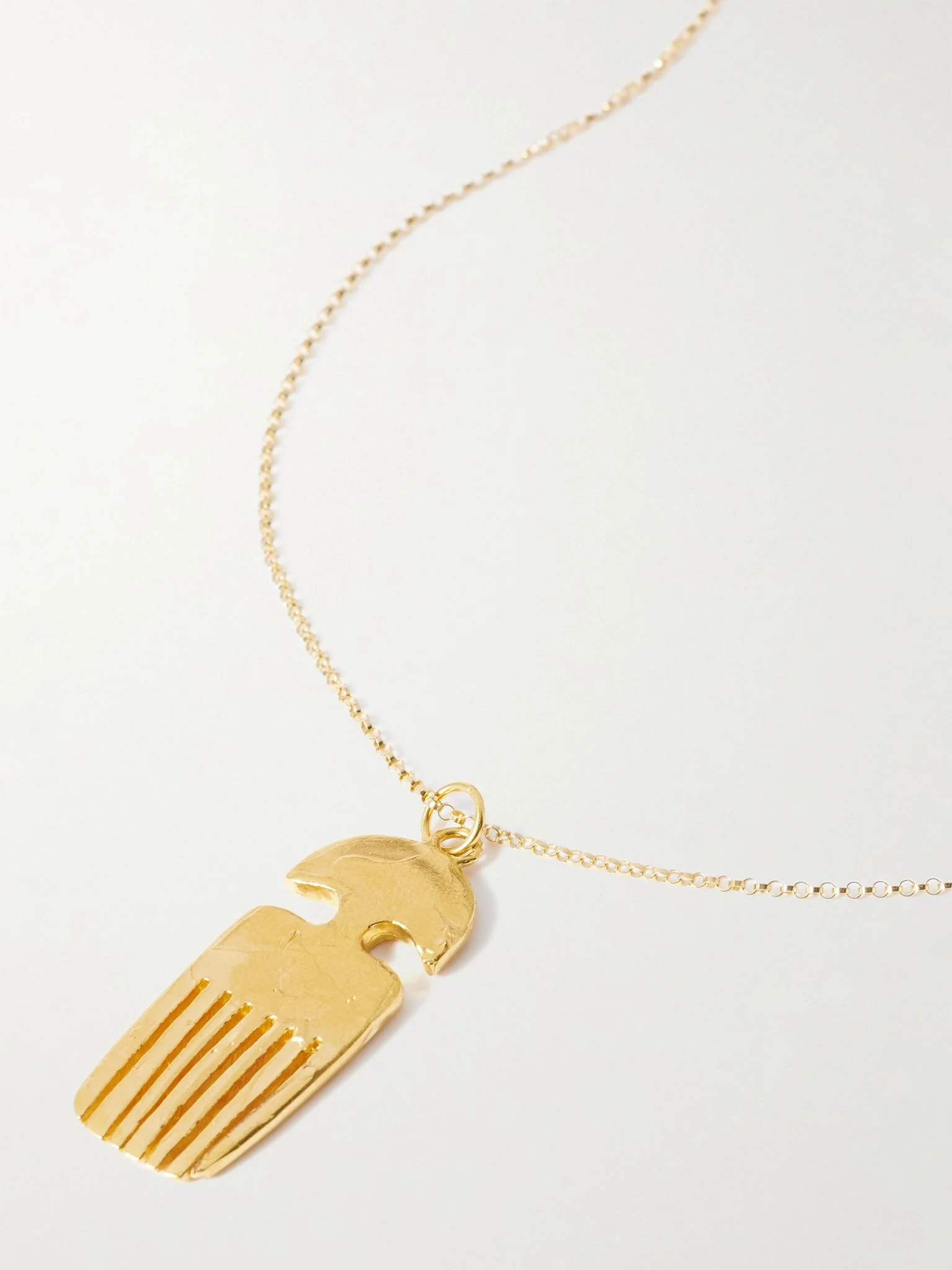 The Vanity Comb recycled gold-plated necklace Gold - 1