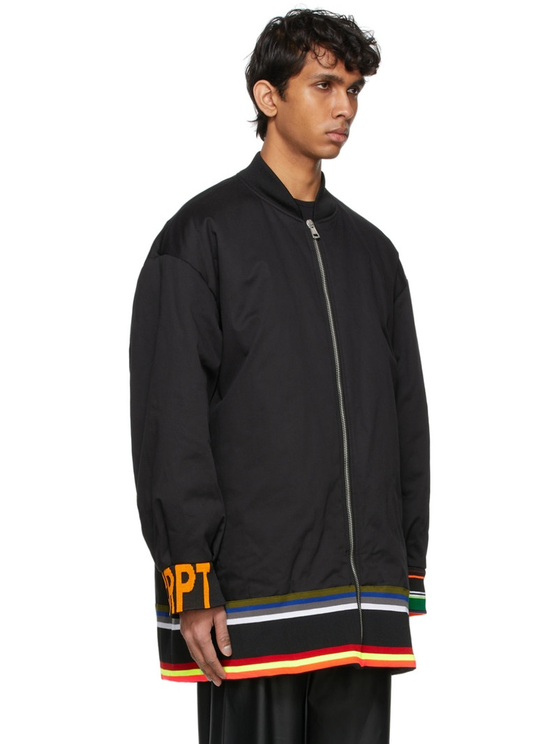 Raf Simons Black Sterling Ruby Edition Archive Redux Striped Trim Bomber Jacket outlook
