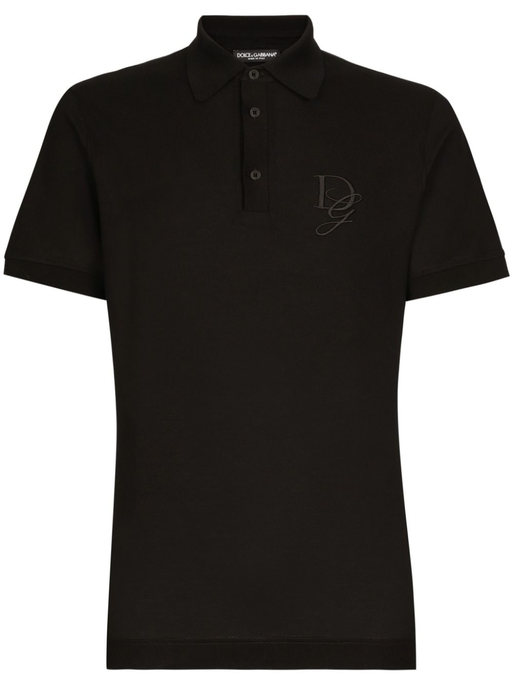 logo-embroidered jersey polo shirt - 1