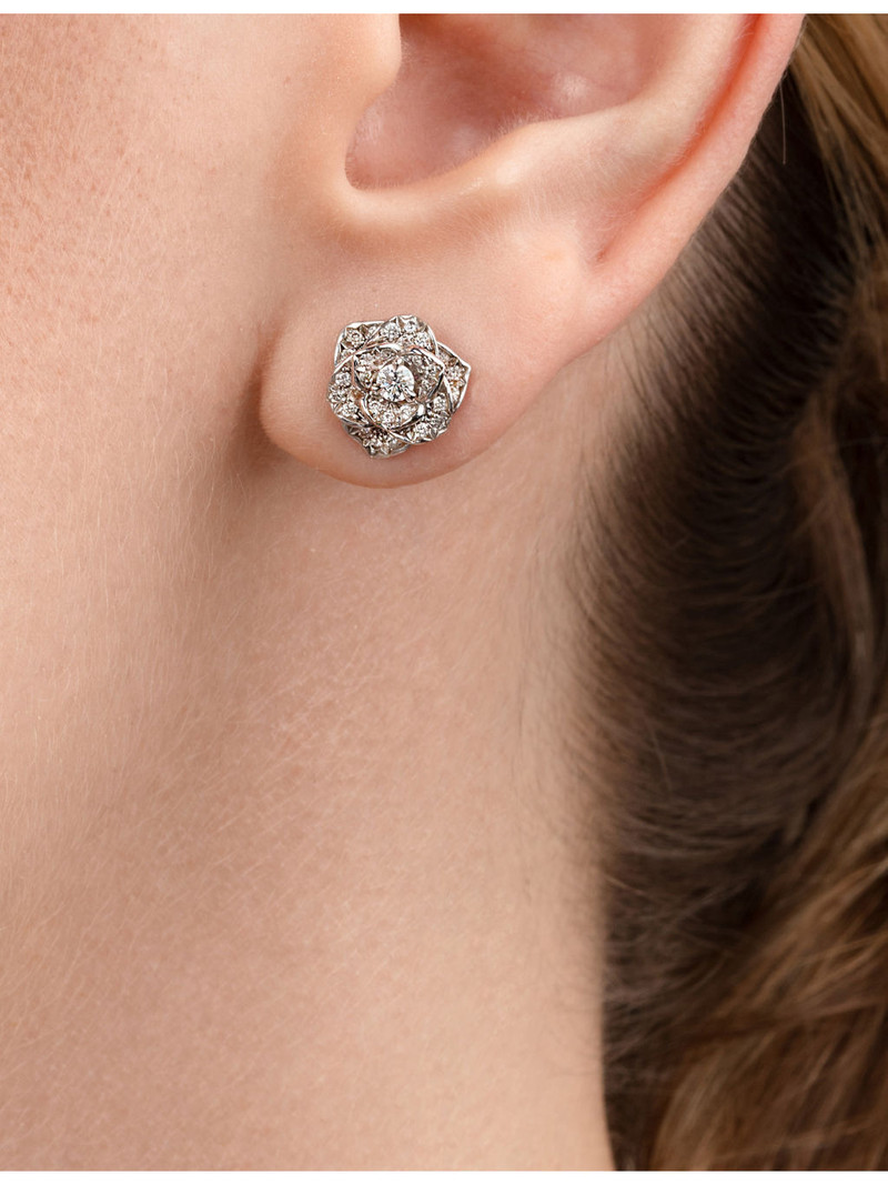 Piaget Piaget Rose 18ct White-Gold And 0.45ct Diamond Stud Earrings outlook