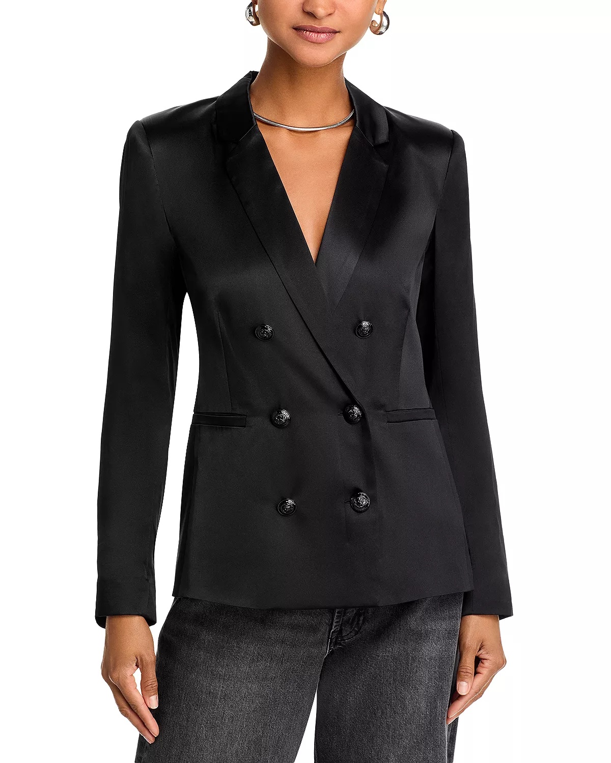 Colin Silk Double Breasted Blazer - 1