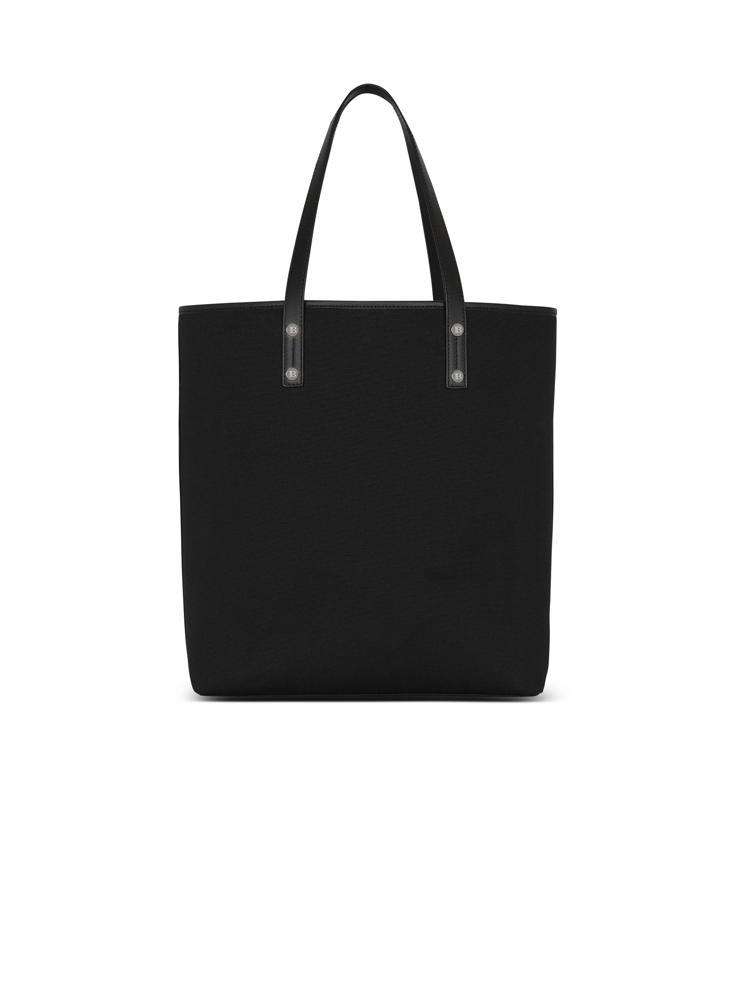 Balmain Varsity monogrammed canvas and leather tote bag - 4