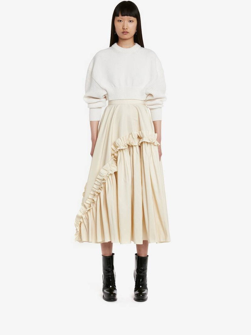 Alexander McQueen Women's Asymmetric Gathered Skirt in Calico outlook
