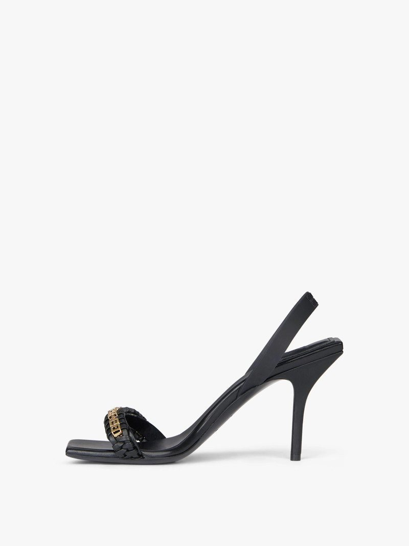 Givenchy G WOVEN SANDALS IN BRAIDED LEATHER WITH CHAIN outlook