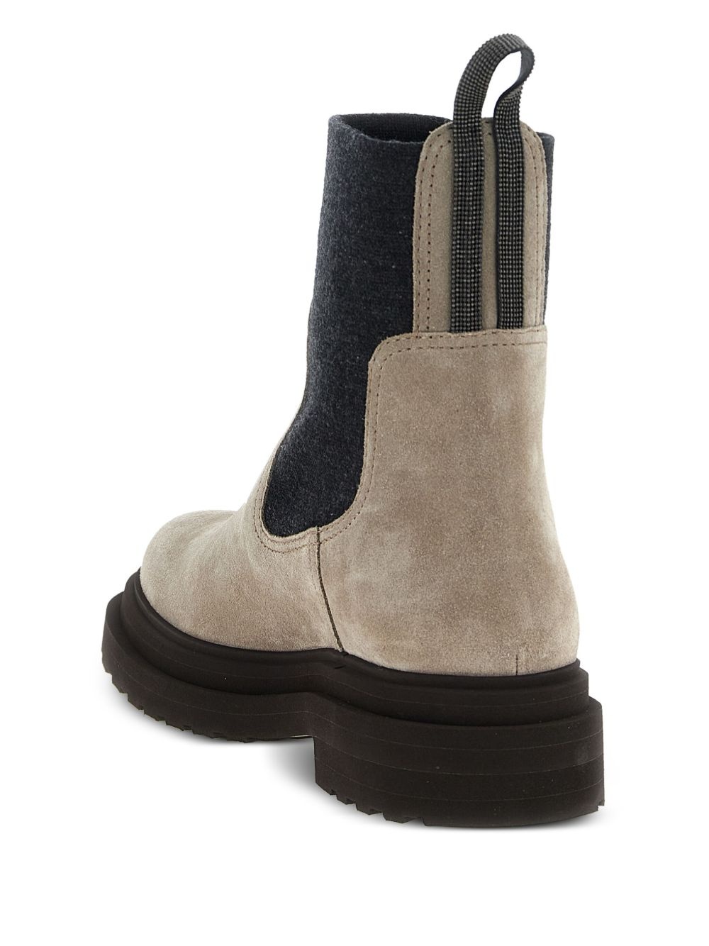 knit-insert suede boots - 3