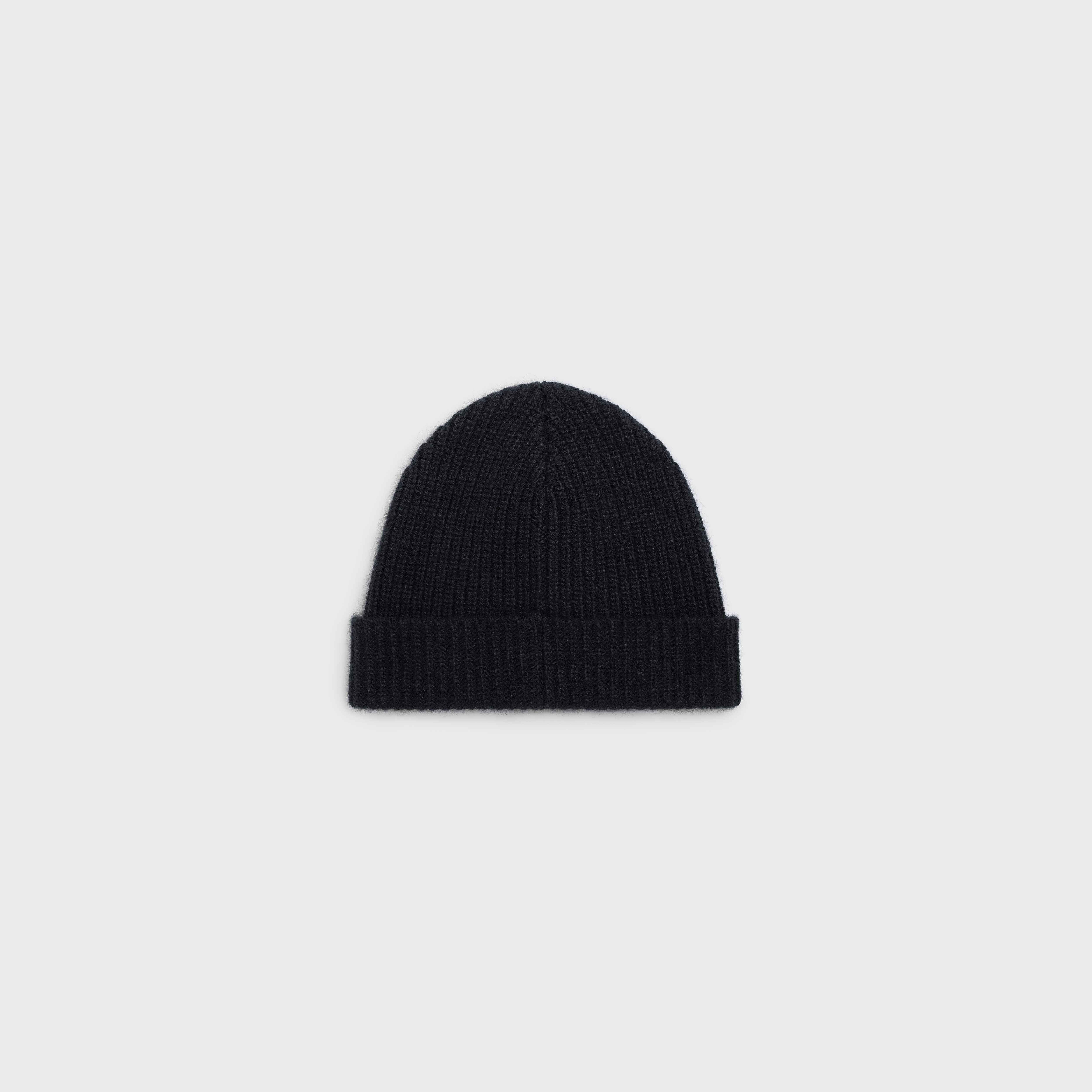 CELINE EMBROIDERED KNIT WOOL BEANIE - 2