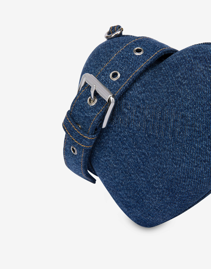 DENIM MOSCHINO HEARTBEAT BAG WITH LOGO 4