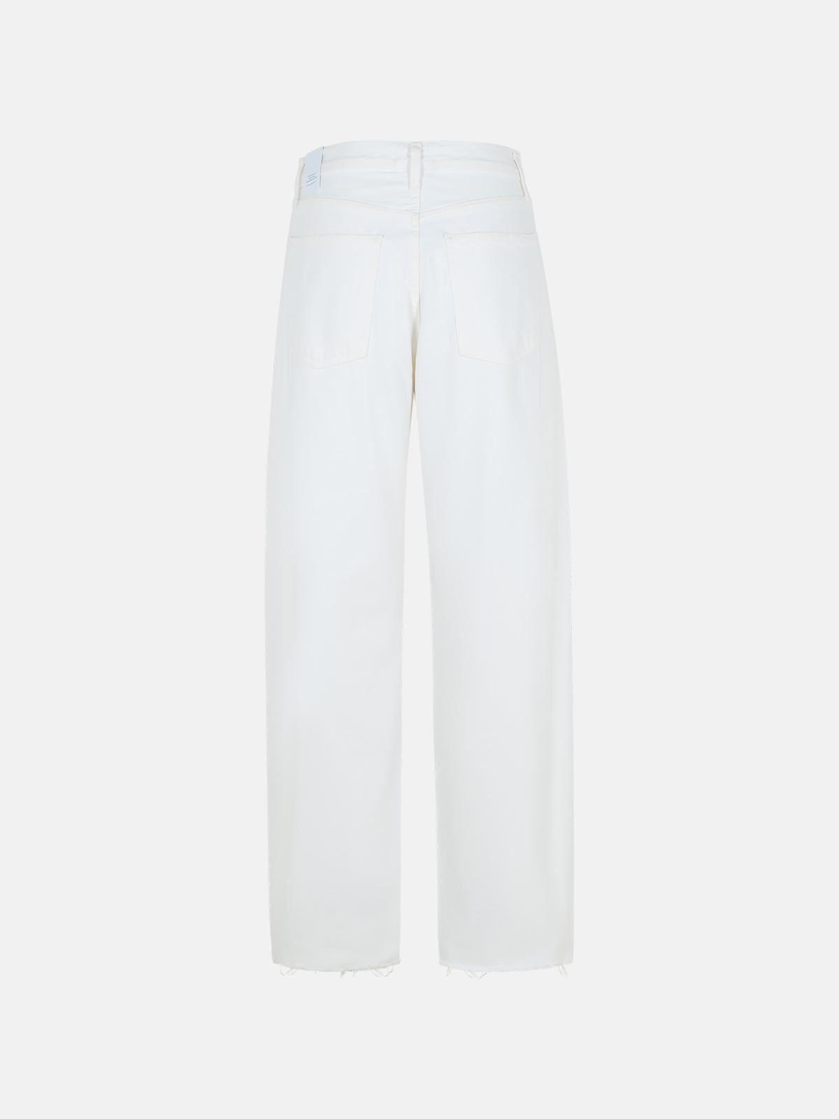 'LUNA' WHITE COTTON JEANS - 3