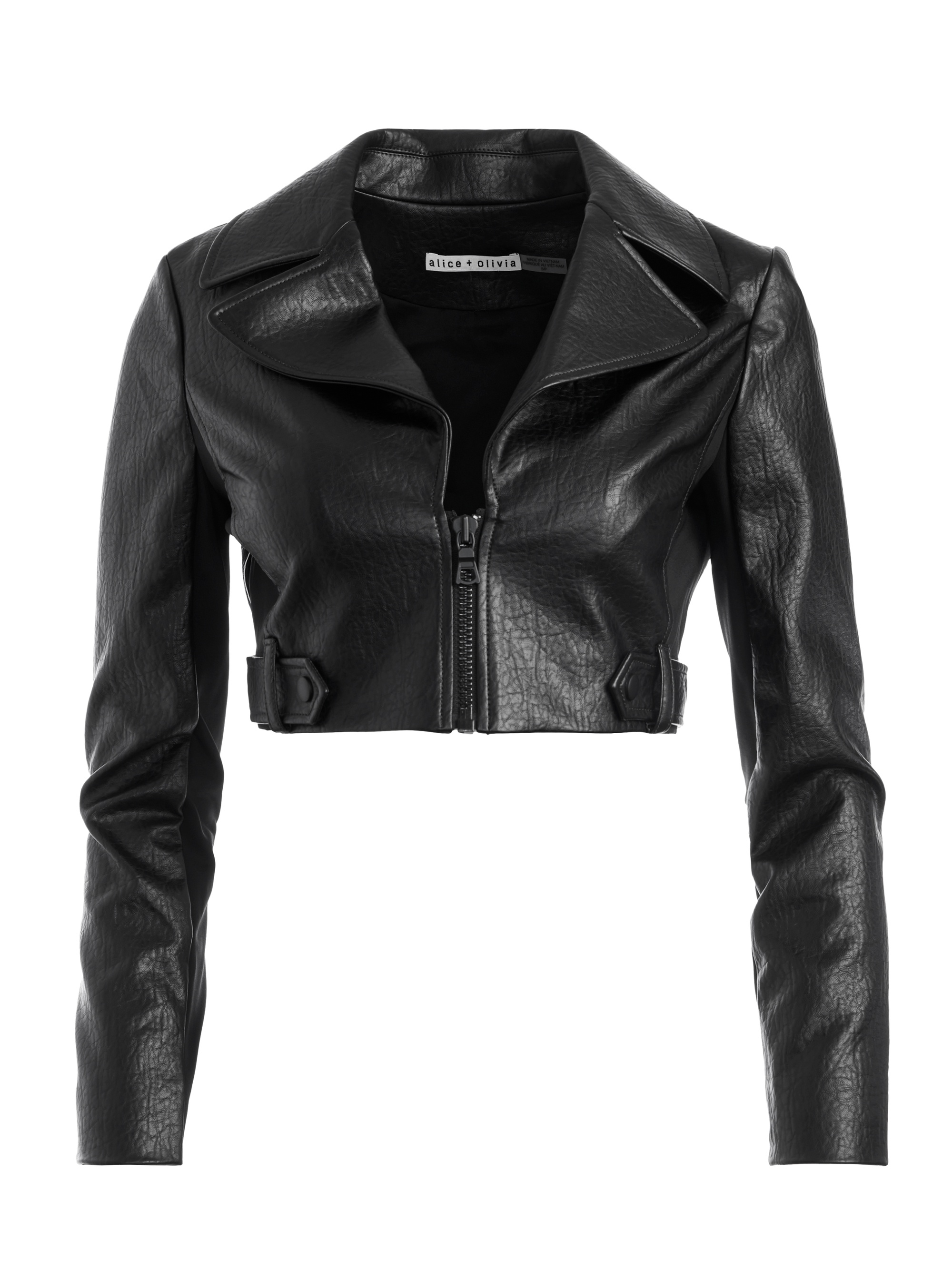 YARDLEY VEGAN LEATHER CROPPED JACKET - 1