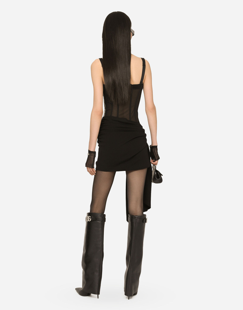 Short Milano rib jersey dress with corset detailing 3