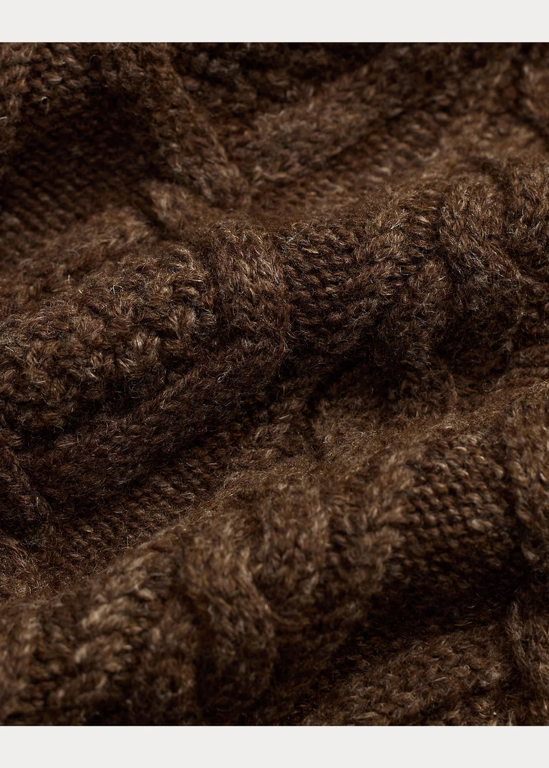 Heathered Aran-Knit Shawl Cardigan 5
