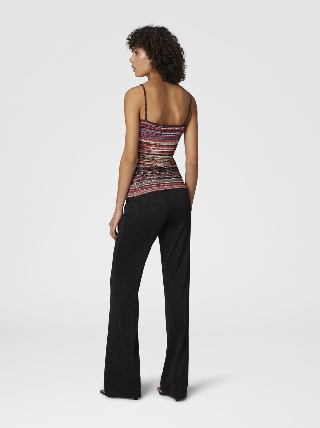Tank top in embossed viscose with lamé wave pattern - 3