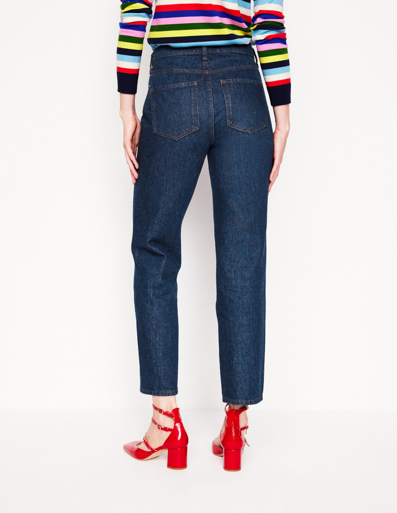 High Rise Straight Leg Jeans-Indigo Rinse 4