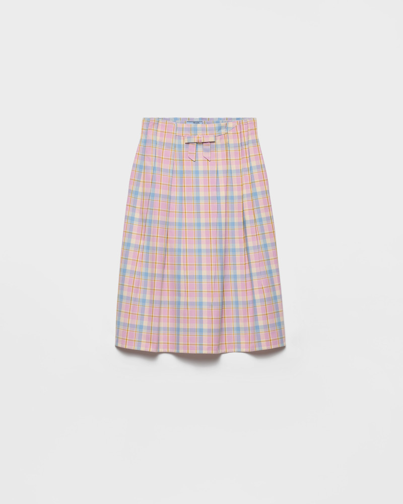 Checked cotton midi skirt 1