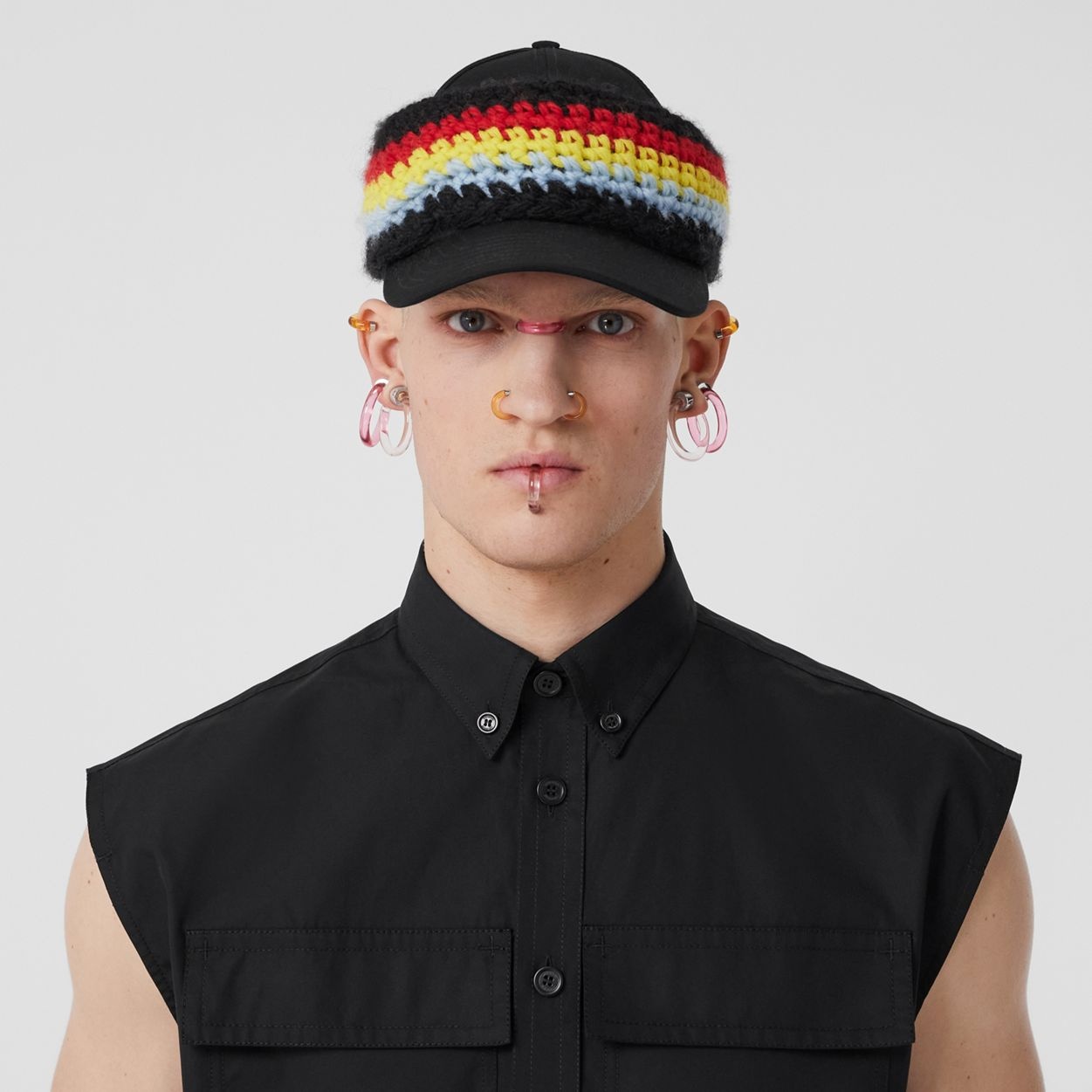 Panel Detail Sleeveless Cotton Poplin Shirt - 3