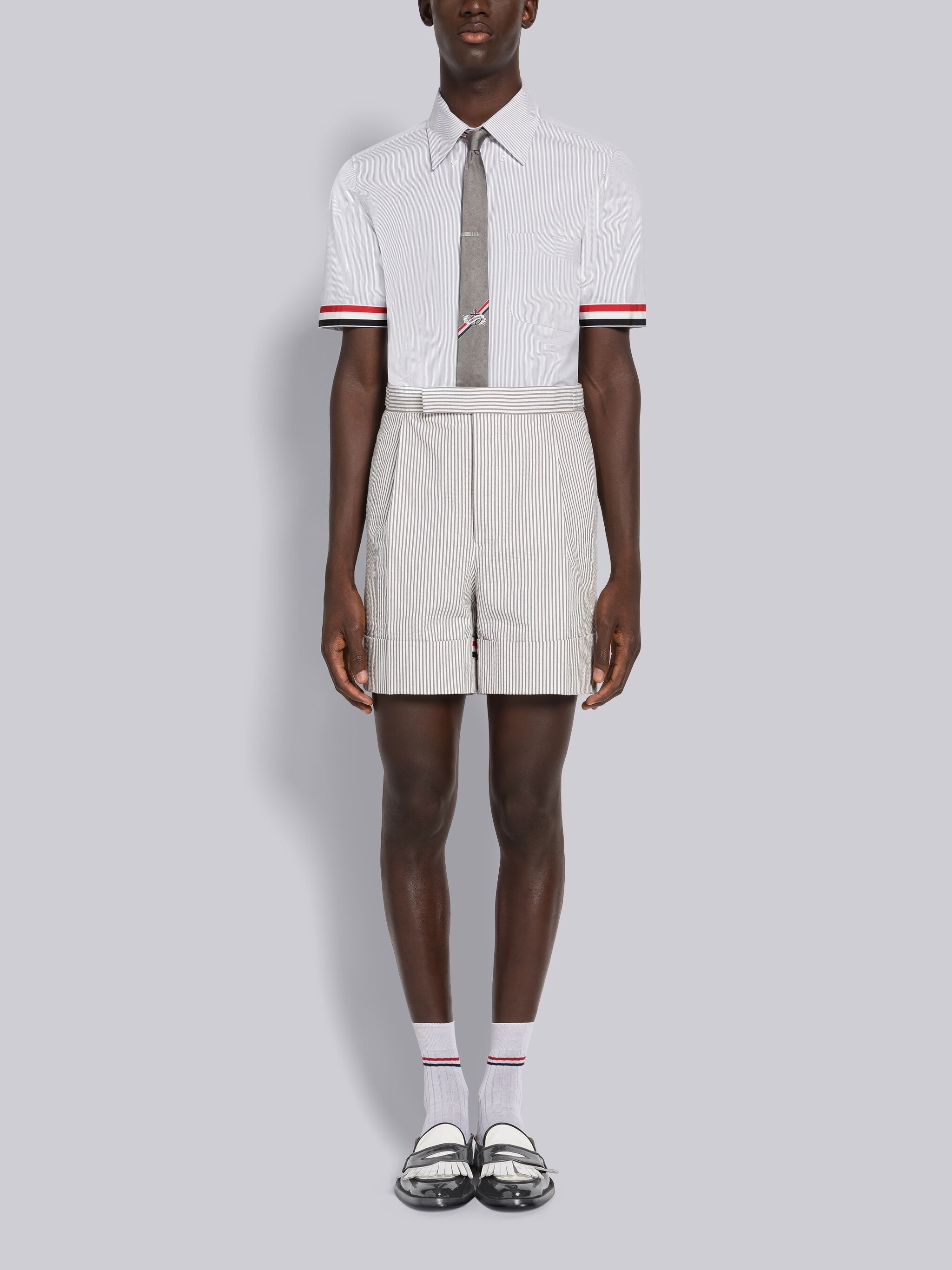 Pincord Armband Short Sleeve Shirt - 5