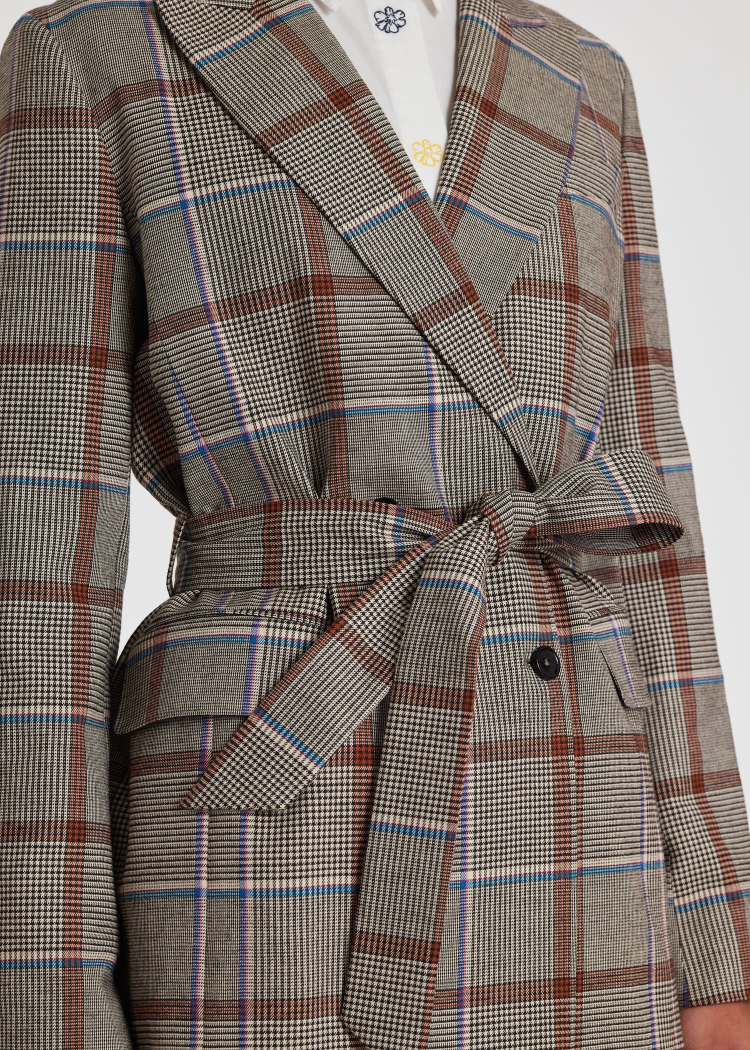 Wool 'Prince of Wales Check' Wide Leg Suit - 9