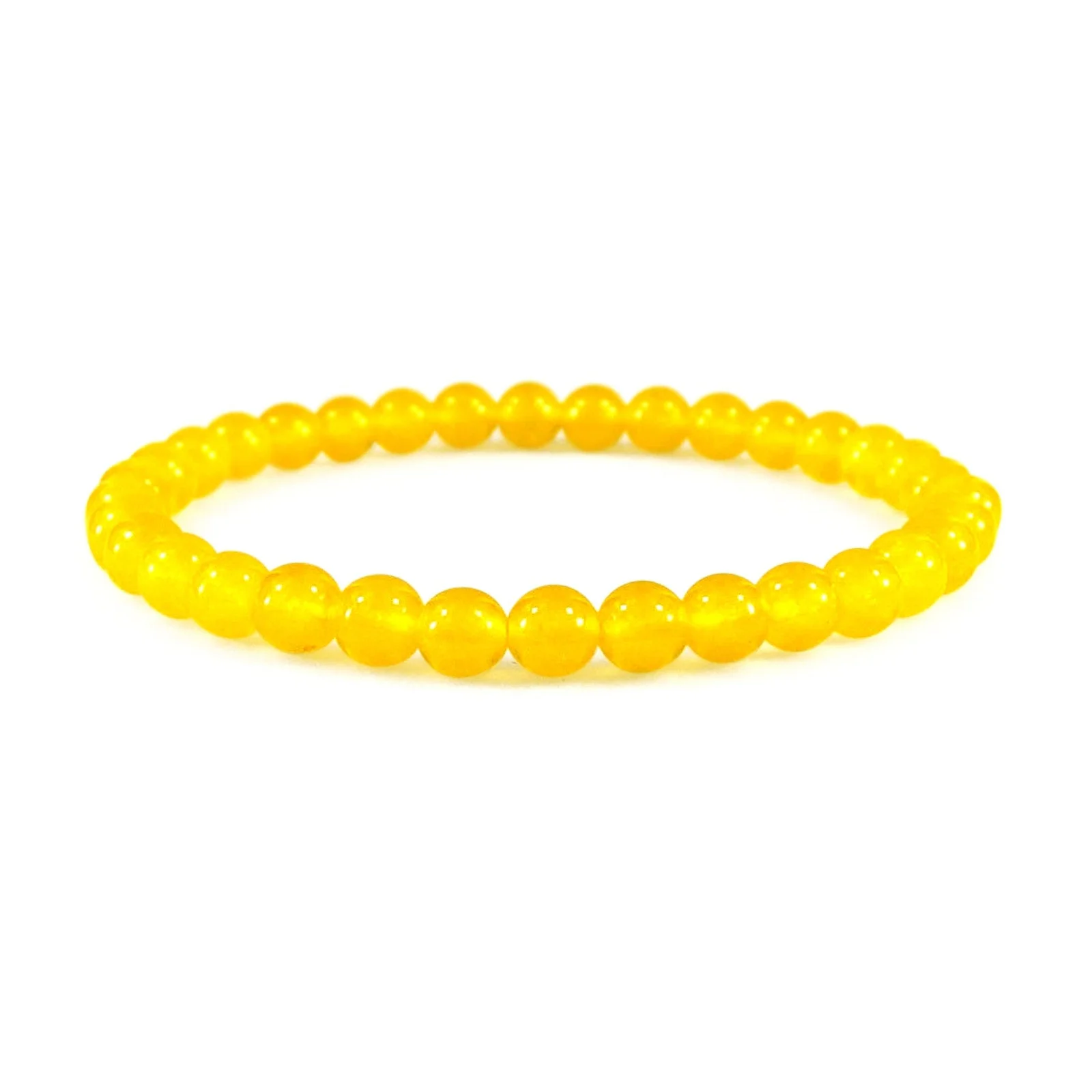 Bracelet - Golden Sun Yellow Jade 6mm. - 1