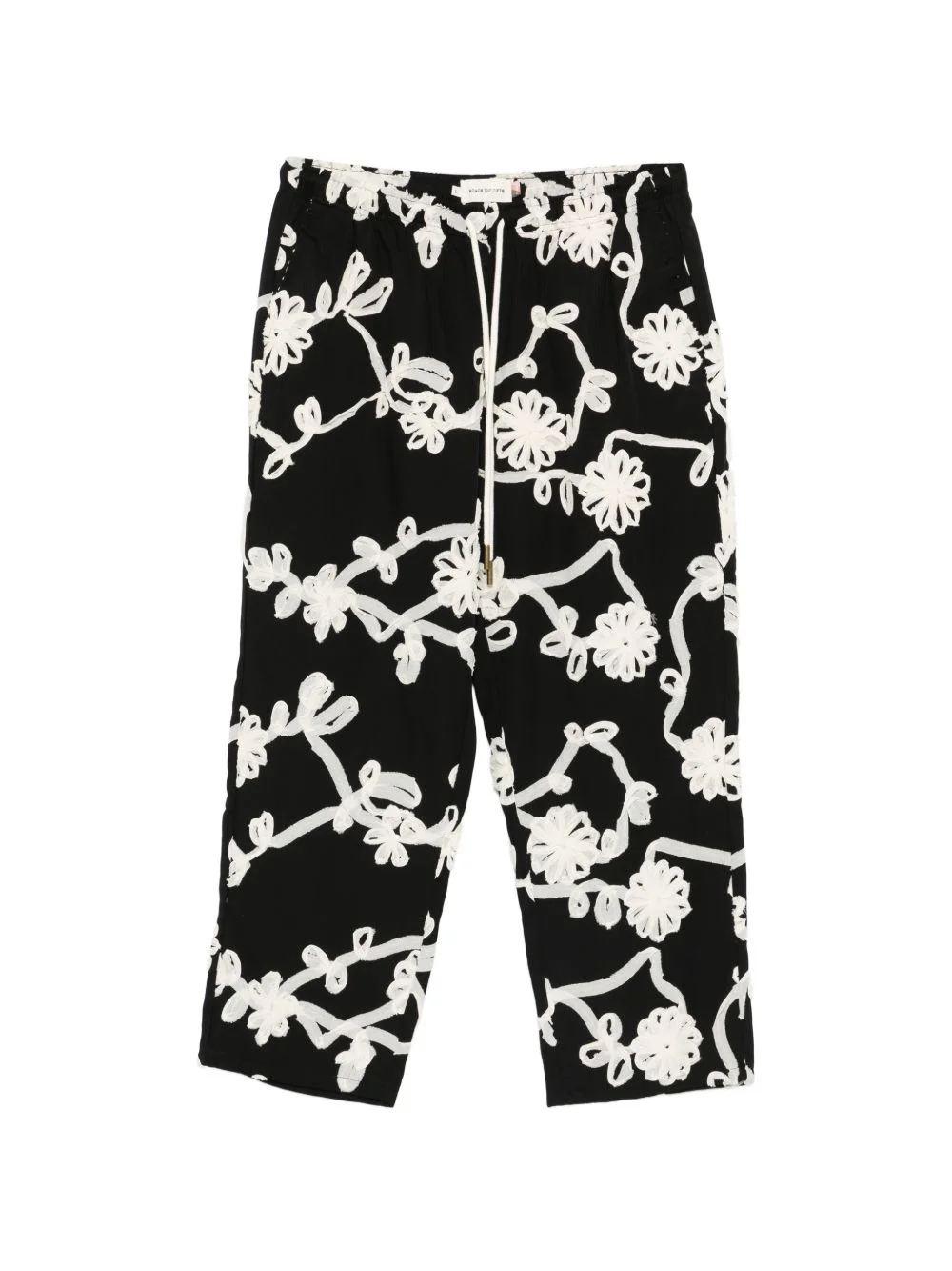 embroidered drawstring trousers - 1